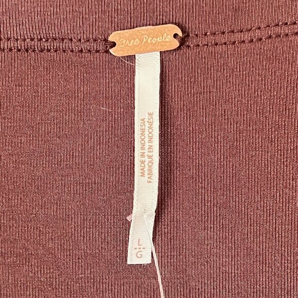 NEW FREE PEOPLE chocolate brown Drawstring Ruffled Mini Skirt. Size L - Picture 14 of 16